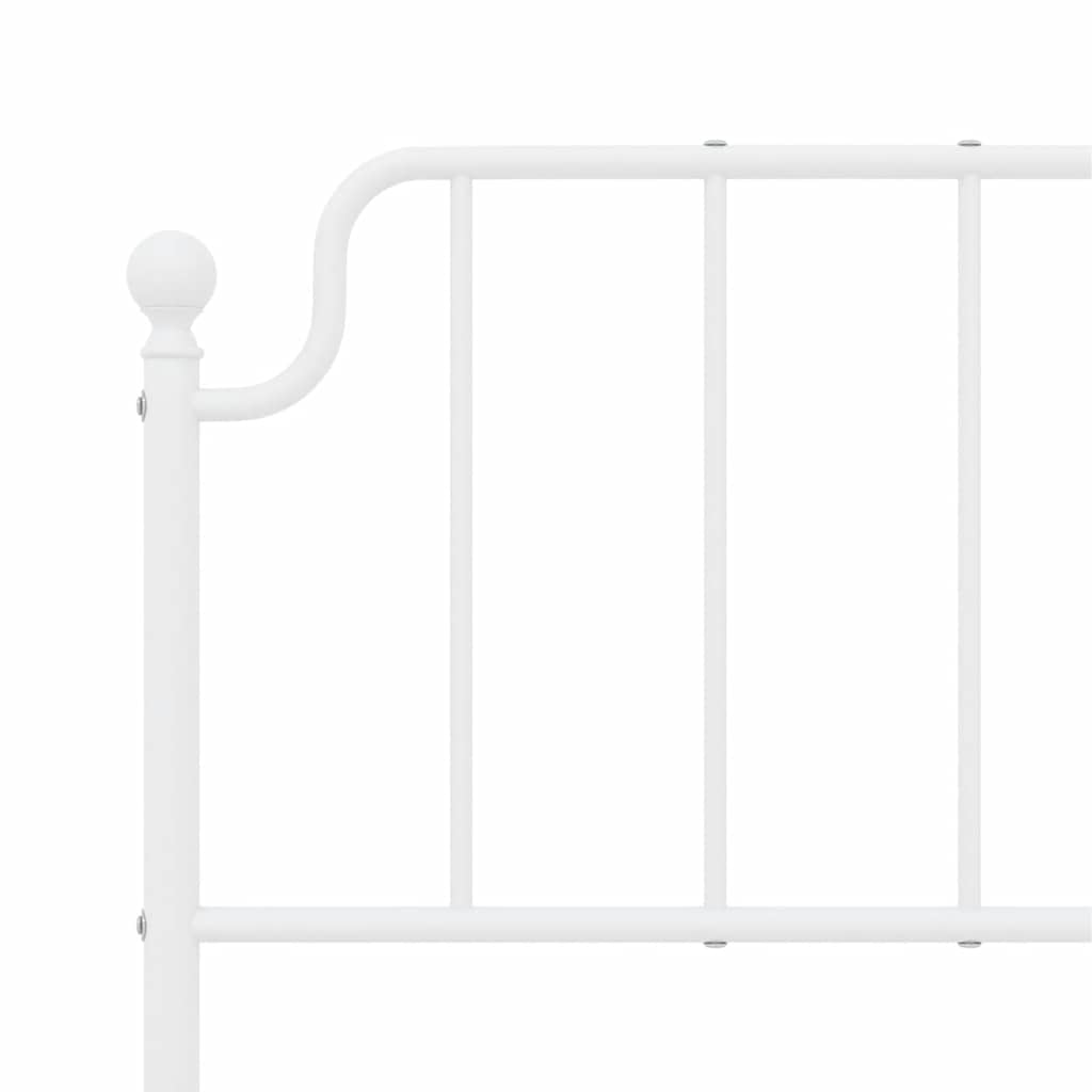 Bettgestell mit Kopfteil Metall Weiß 150x200 cm