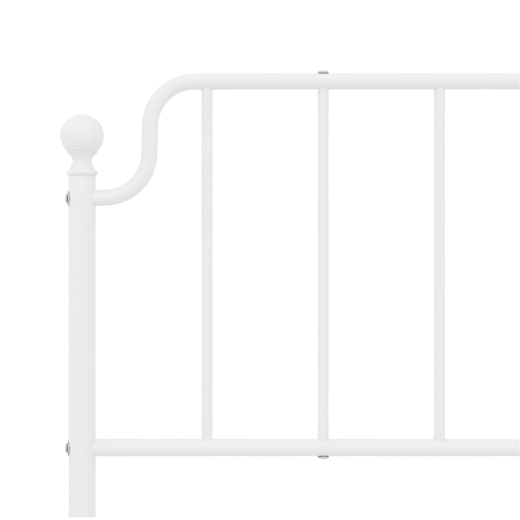 Bettgestell mit Kopfteil Metall Weiß 193x203 cm