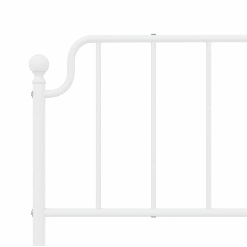 Bettgestell mit Kopf- und Fußteil Metall Weiß 183x213 cm