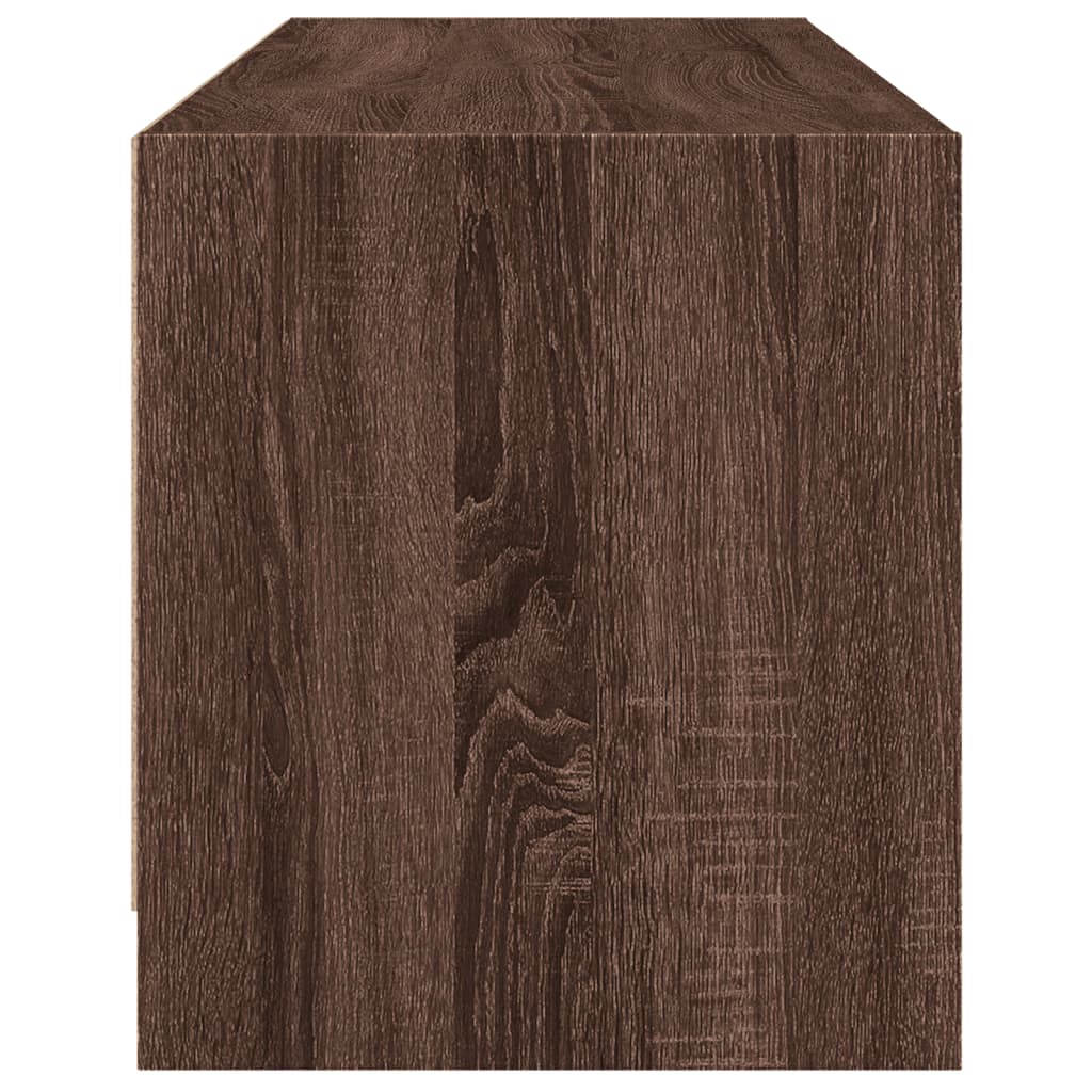TV-Schrank mit Glastüren Braun Eichen-Optik 102x37x42 cm