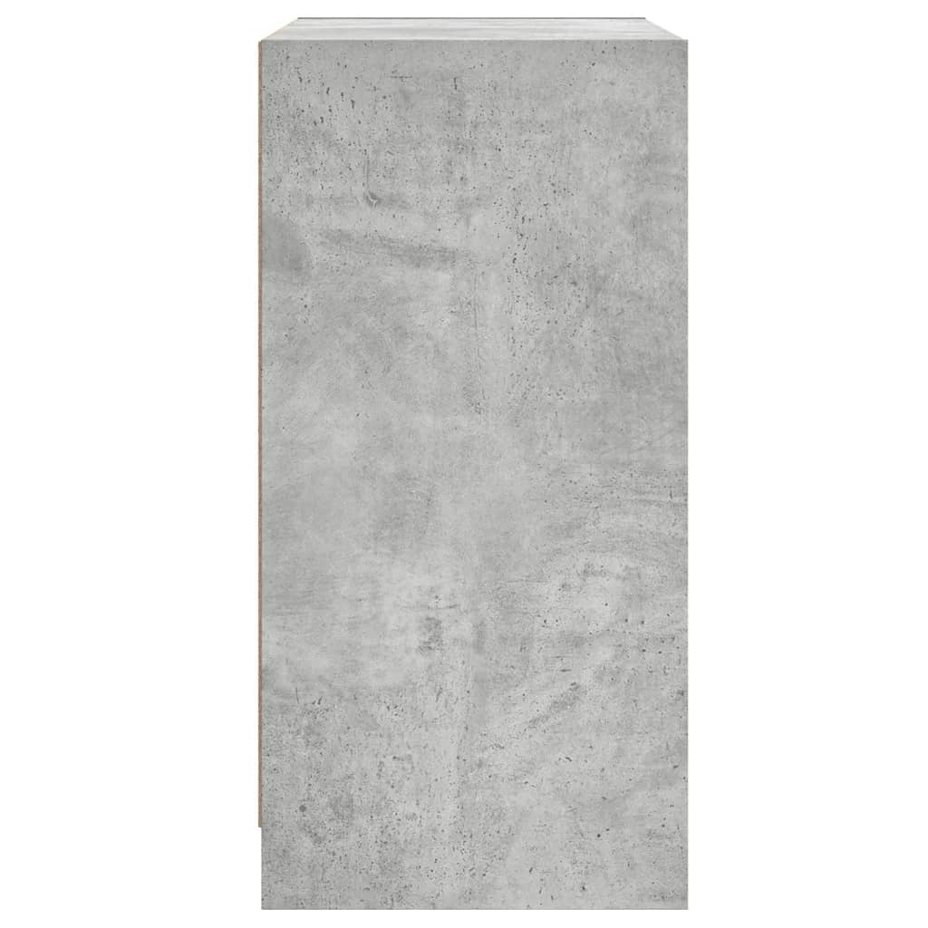 Beistellschrank mit Glastüren Betongrau 68x37x75,5 cm