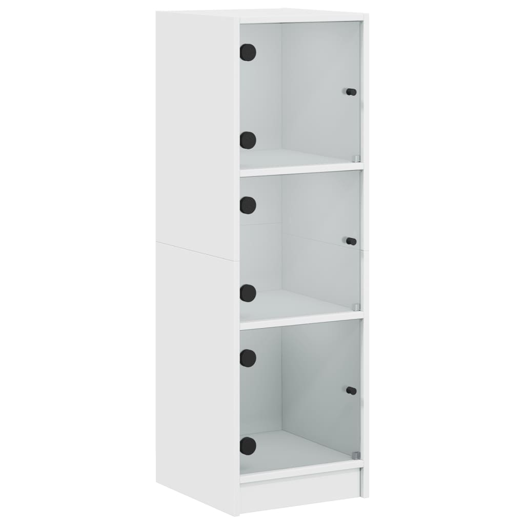 Highboard mit Glastüren Weiß 35x37x109 cm