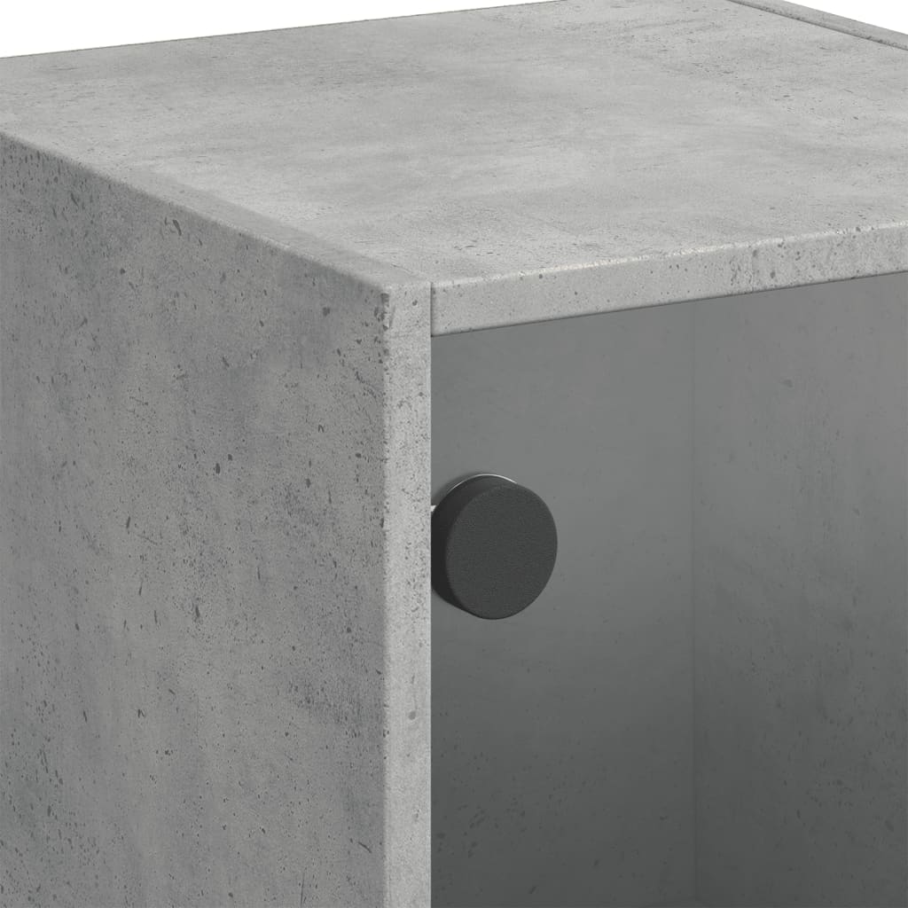 Highboard mit Glastüren Betongrau 35x37x109 cm