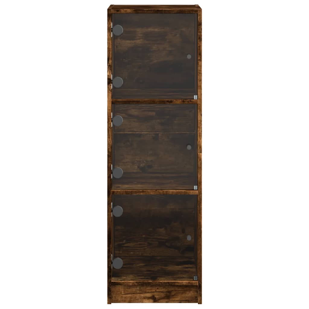 Highboard mit Glastüren Räuchereiche 35x37x109 cm