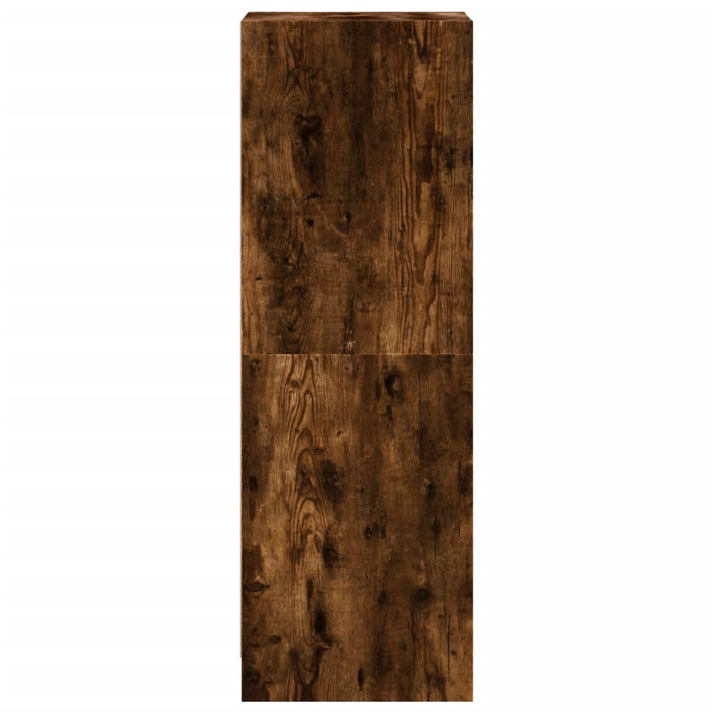 Highboard mit Glastüren Räuchereiche 35x37x109 cm