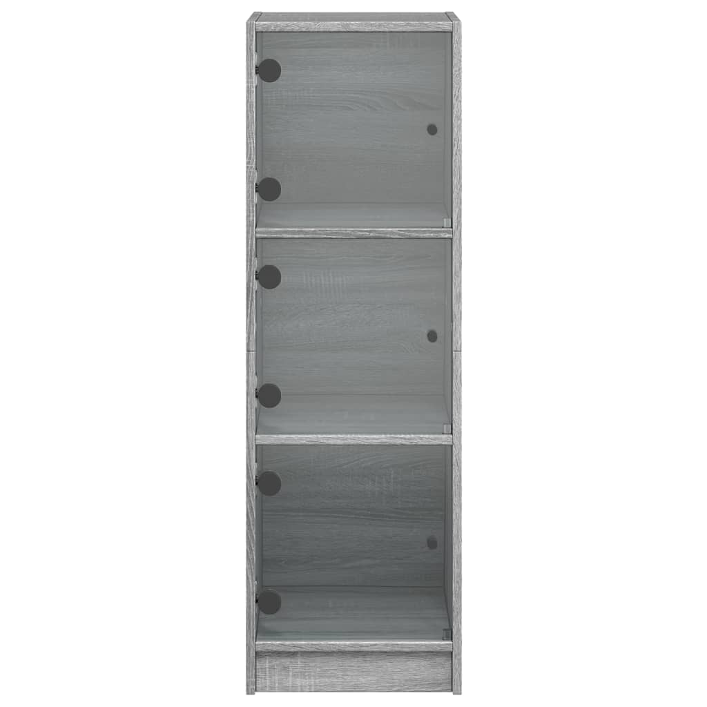 Highboard mit Glastüren Grau Sonoma 35x37x109 cm