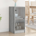 Beistellschrank mit Glastüren Grau Sonoma 35x37x75,5 cm