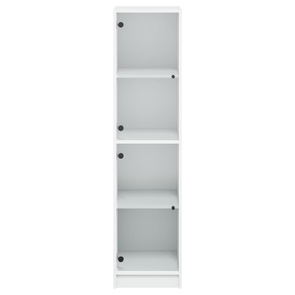 Highboard mit Glastüren Weiß 35x37x142 cm