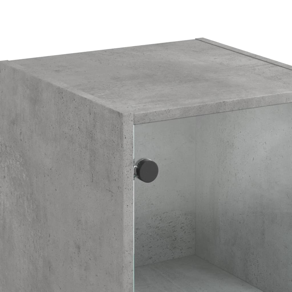 Highboard mit Glastüren Betongrau 35x37x142 cm