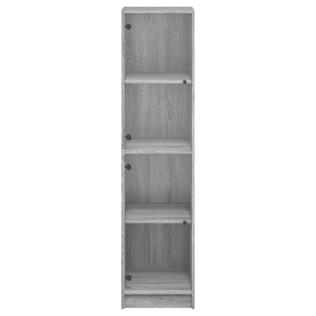 Highboard mit Glastüren Grau Sonoma 35x37x142 cm
