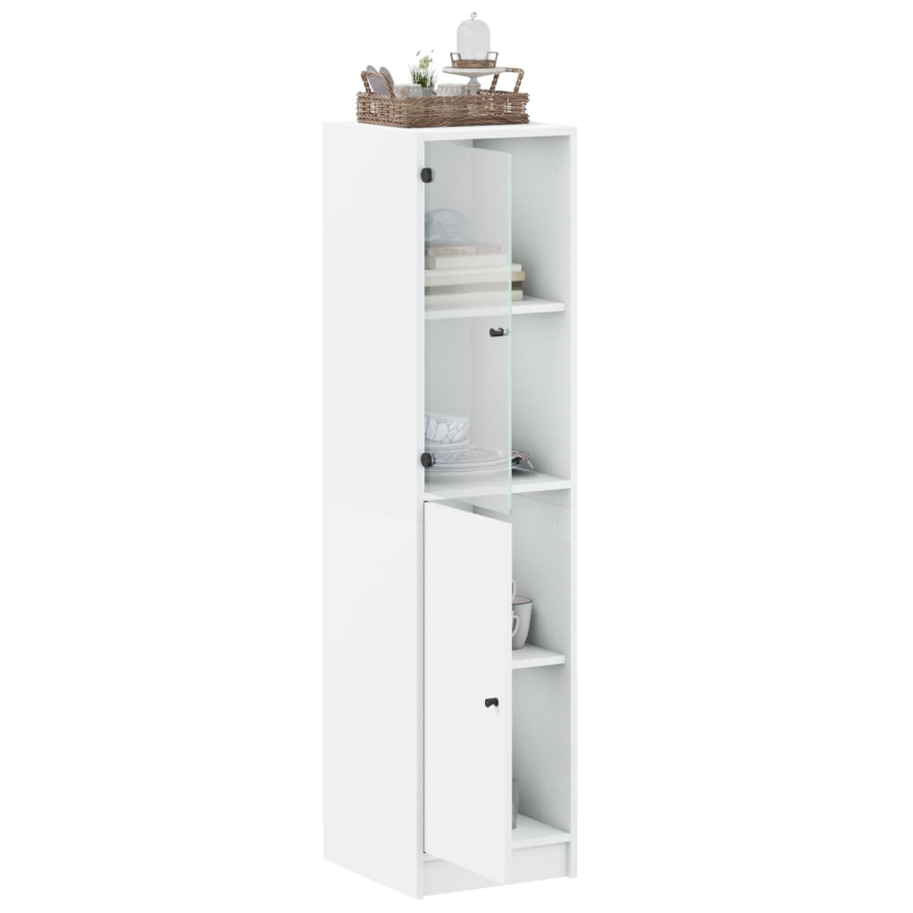 Highboard mit Glastür Weiß 35x37x142 cm