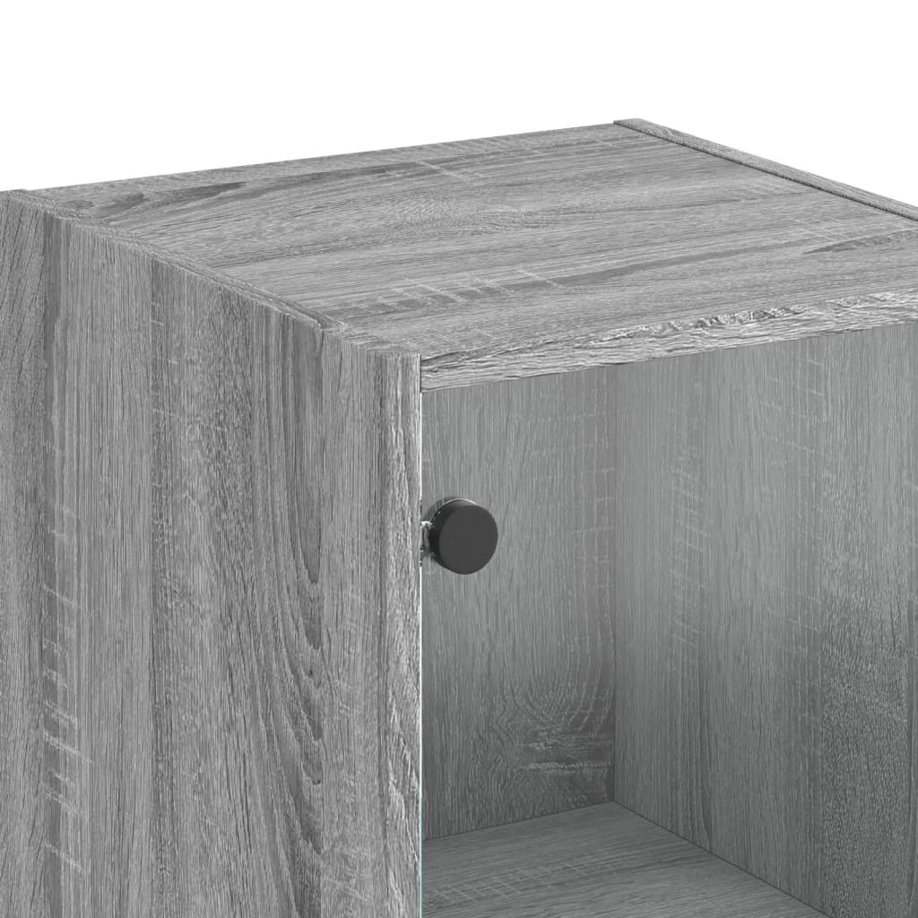 Highboard mit Glastür Grau Sonoma 35x37x142 cm