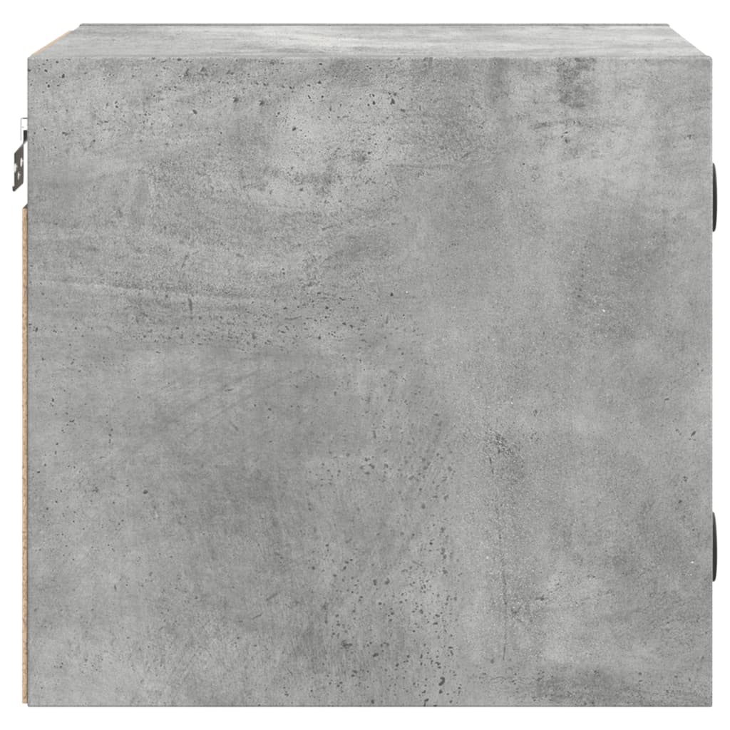 Nachttisch mit Glastür Betongrau 35x37x35 cm