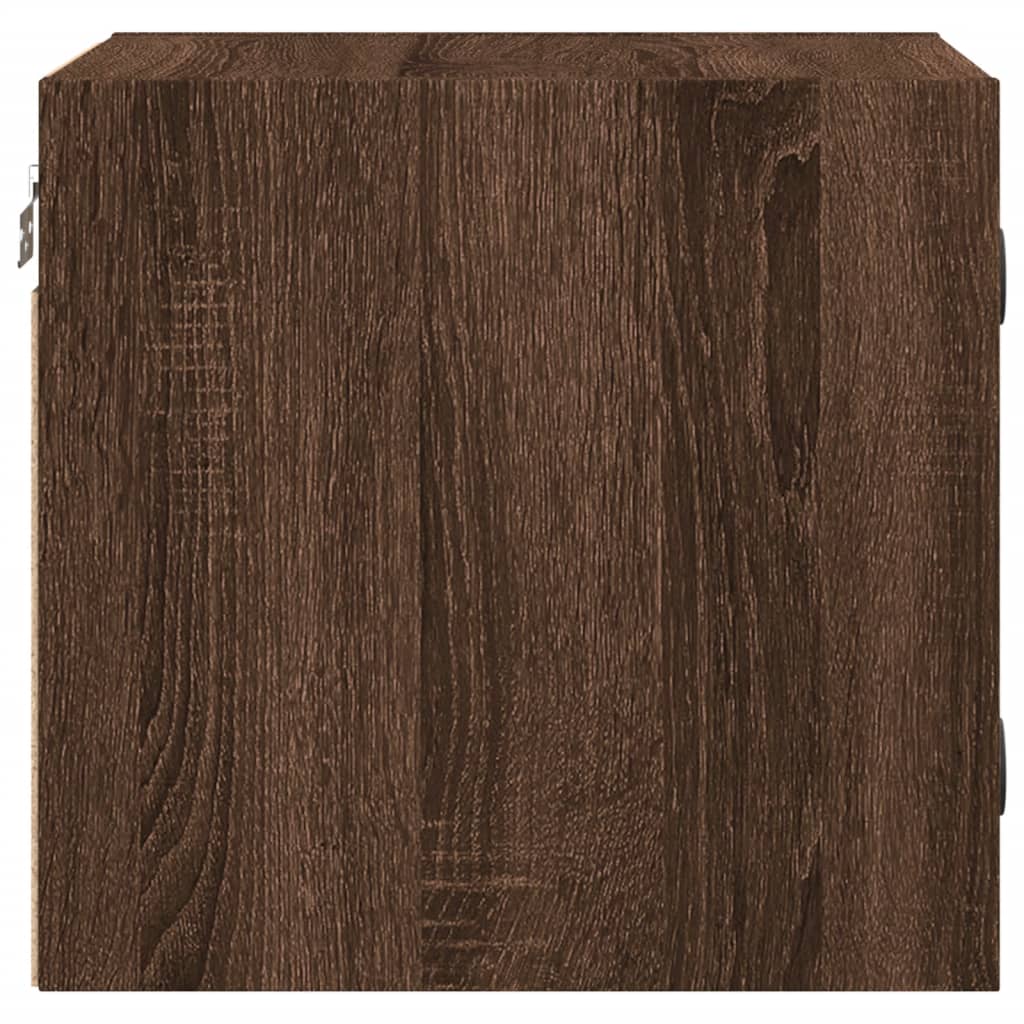 Nachttische mit Glastüren 2 Stk. Braun Eichen-Optik 35x37x35 cm