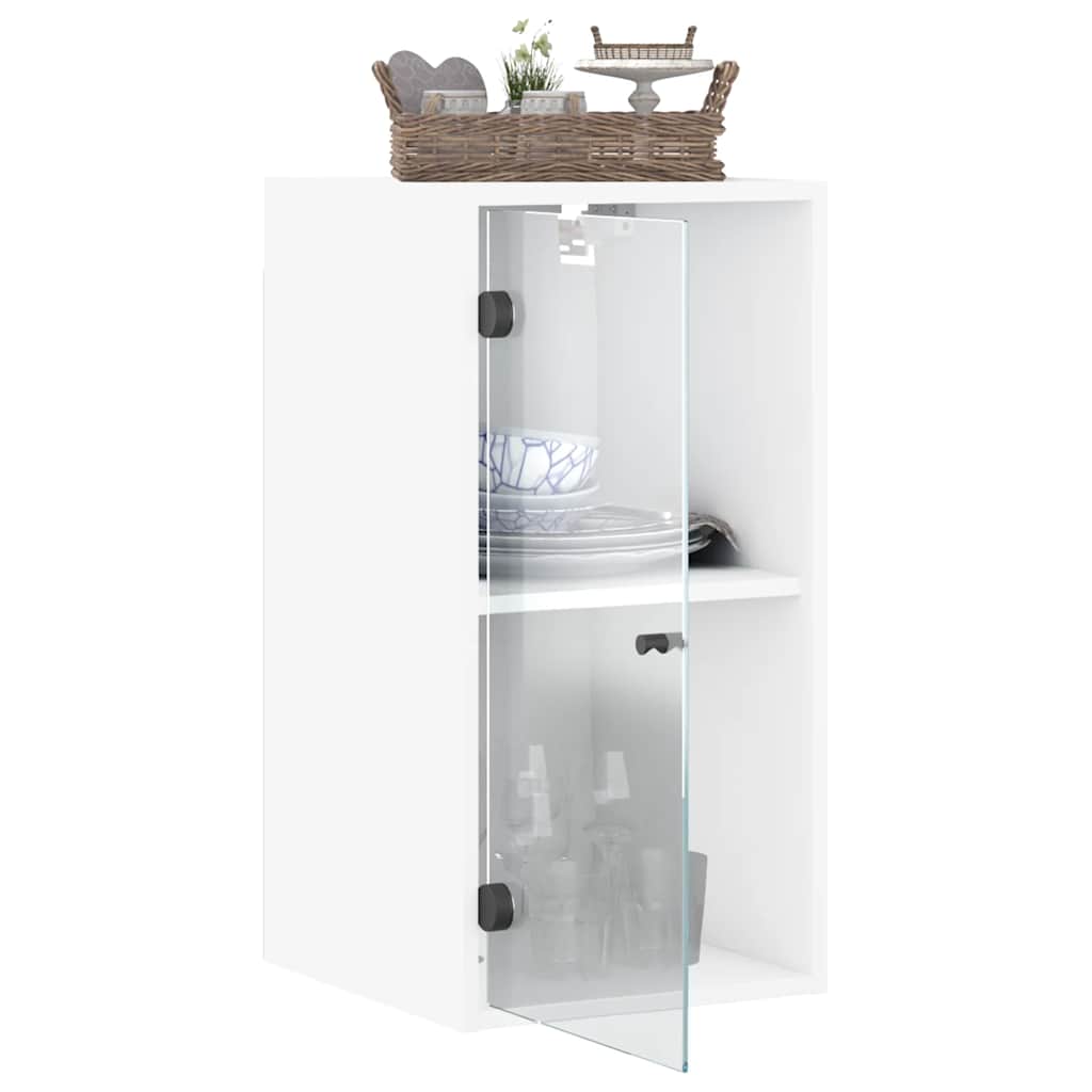 Wandschrank mit Glastüren Weiß 35x37x68,5 cm
