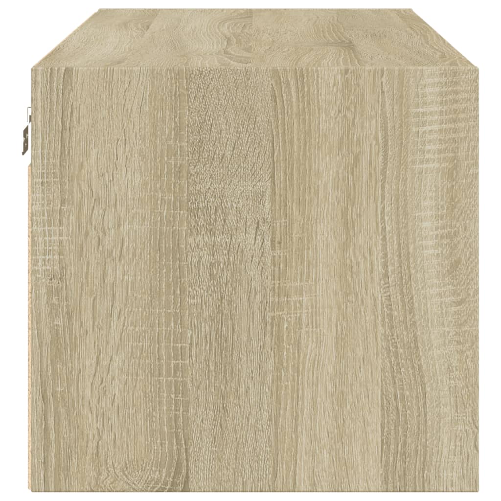 Wandschrank mit Glastüren Sonoma-Eiche 102x37x35 cm
