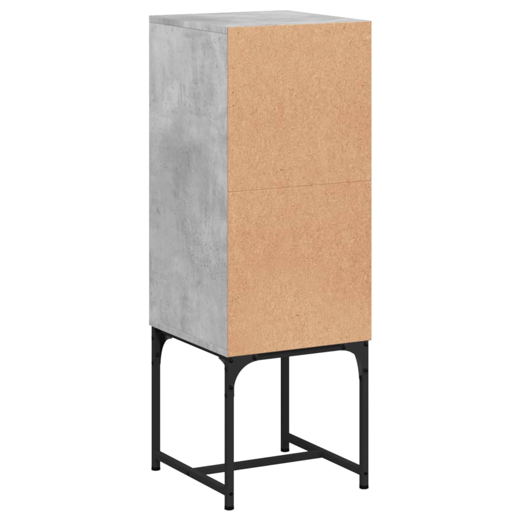 Beistellschrank mit Glastür Betongrau 35x37x100 cm