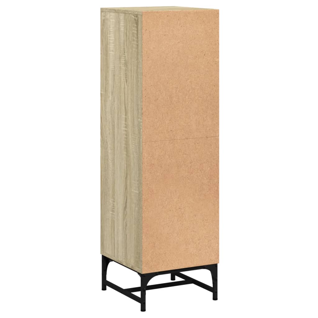 Highboard mit Glastüren Sonoma-Eiche 35x37x120 cm