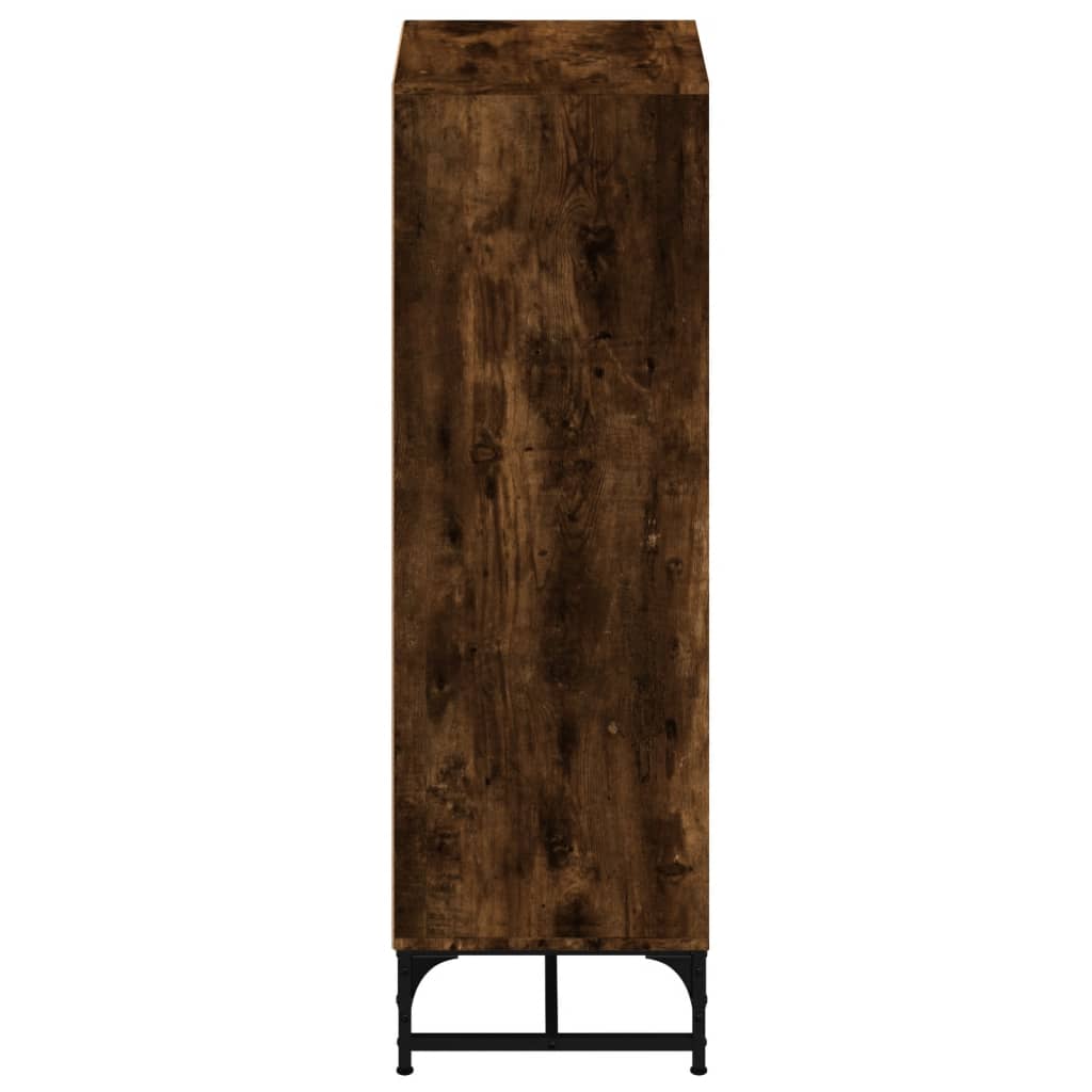 Highboard mit Glastüren Räuchereiche 35x37x120 cm