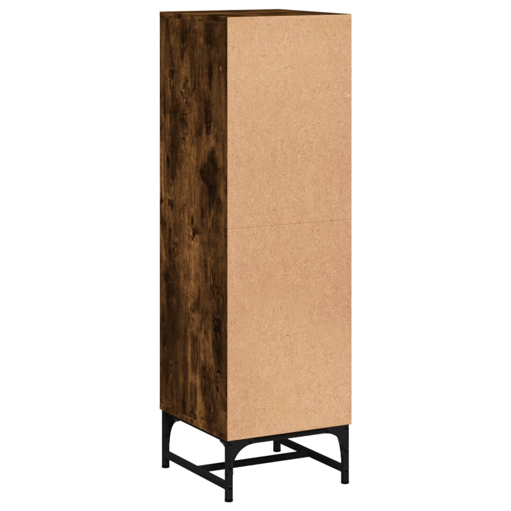Highboard mit Glastüren Räuchereiche 35x37x120 cm