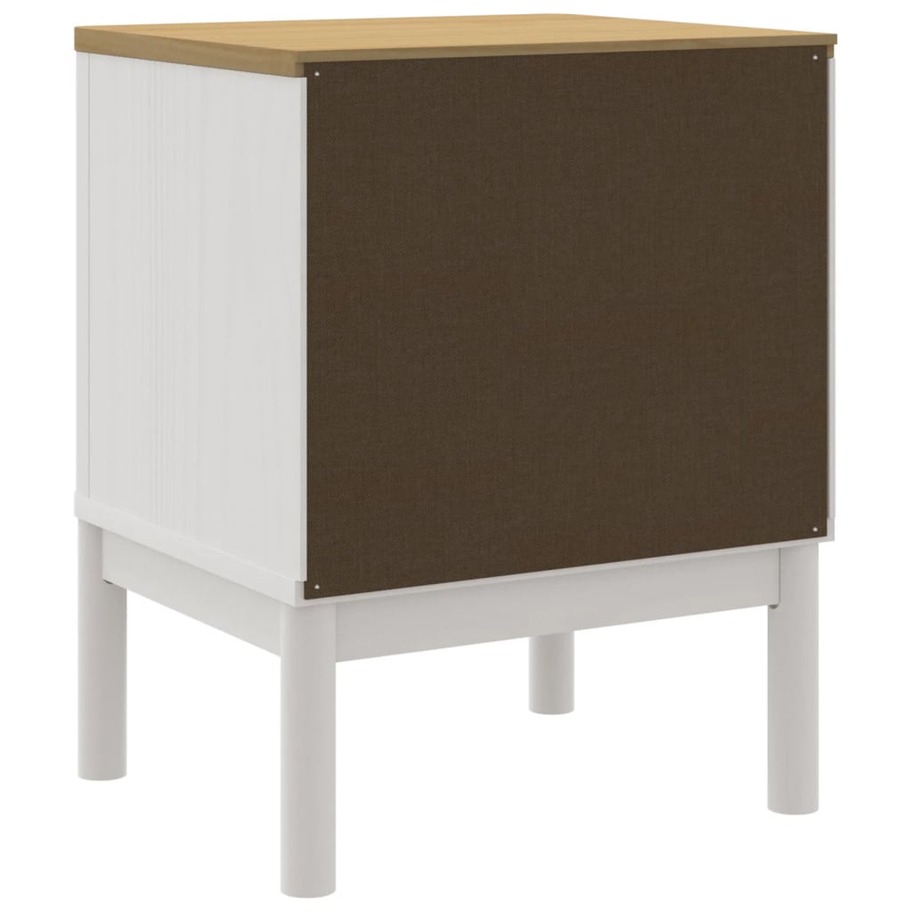 Nachttisch FLORO Weiß 45x39x57 cm Massivholz Kiefer