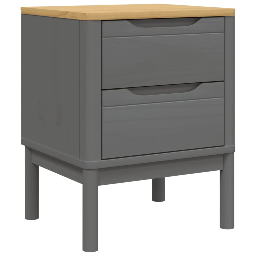 Nachttisch FLORO Grau 45x39x57 cm Massivholz Kiefer