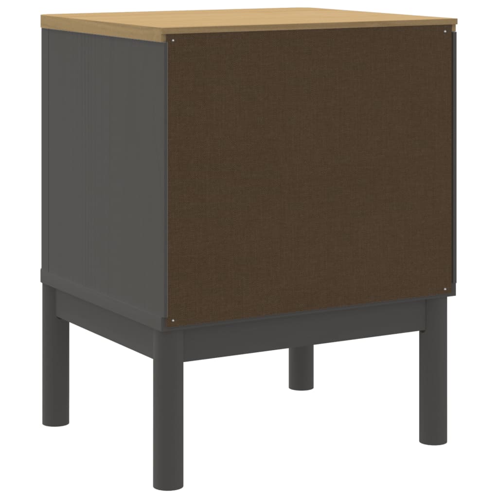 Nachttisch FLORO Grau 45x39x57 cm Massivholz Kiefer