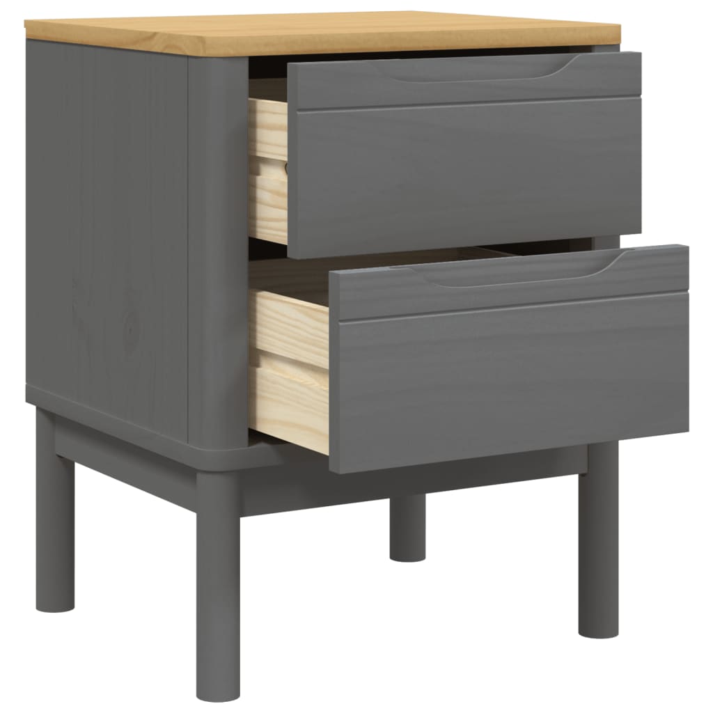 Nachttisch FLORO Grau 45x39x57 cm Massivholz Kiefer