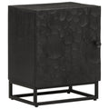 Nachttisch Schwarz 40x30x50 cm Massivholz Mango und Eisen