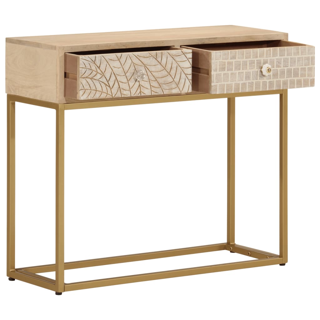 Konsolentisch 90x30x76 cm Massivholz Mango und Eisen