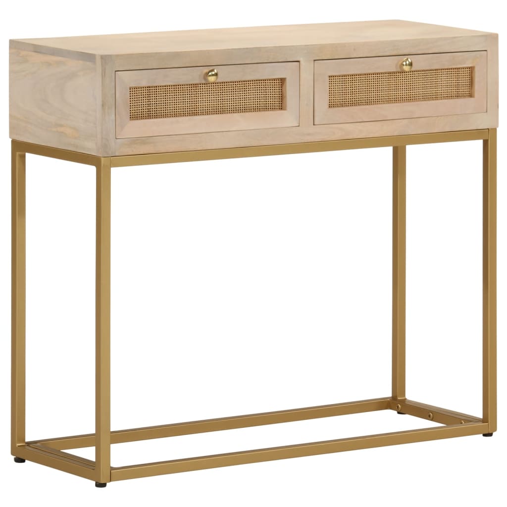 Konsolentisch 90x30x76 cm Massivholz Mango und Eisen
