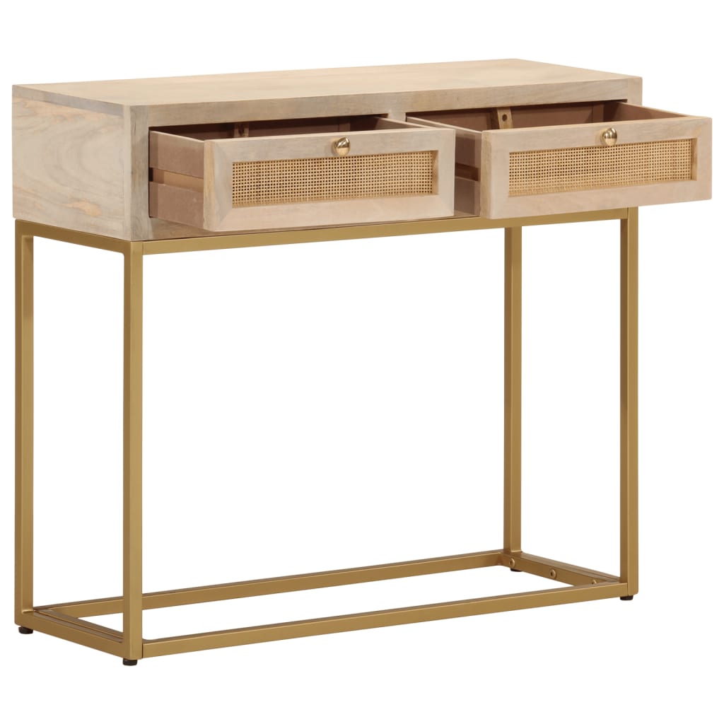 Konsolentisch 90x30x76 cm Massivholz Mango und Eisen