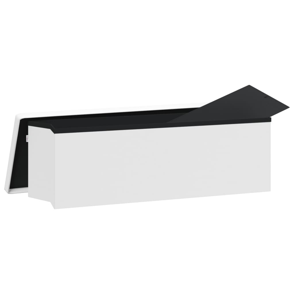 Sitzbank mit Stauraum Faltbar Weiß PVC