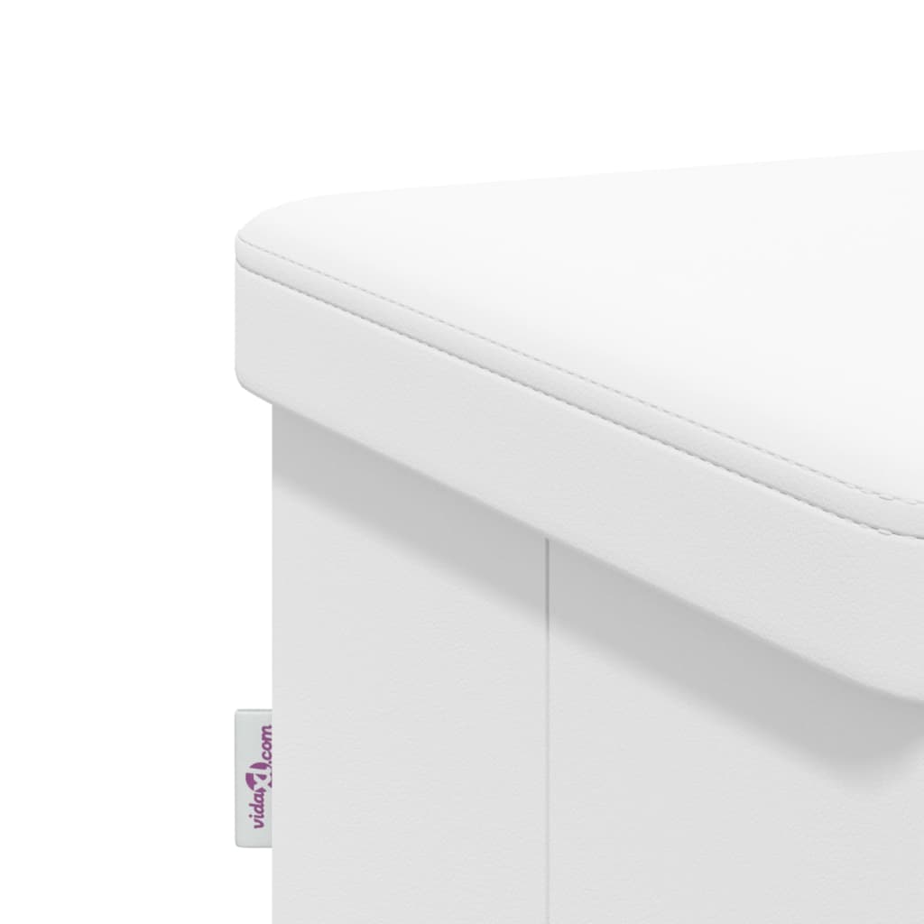 Sitzbank mit Stauraum Faltbar Weiß PVC