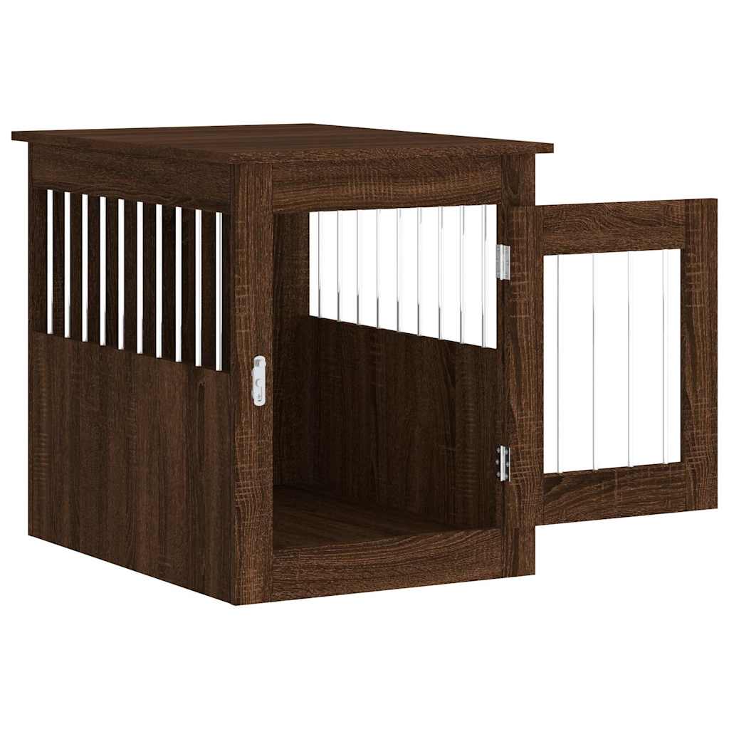 Hundekäfig im Möbelstil Braun Eichen-Optik 55x75x65 cm