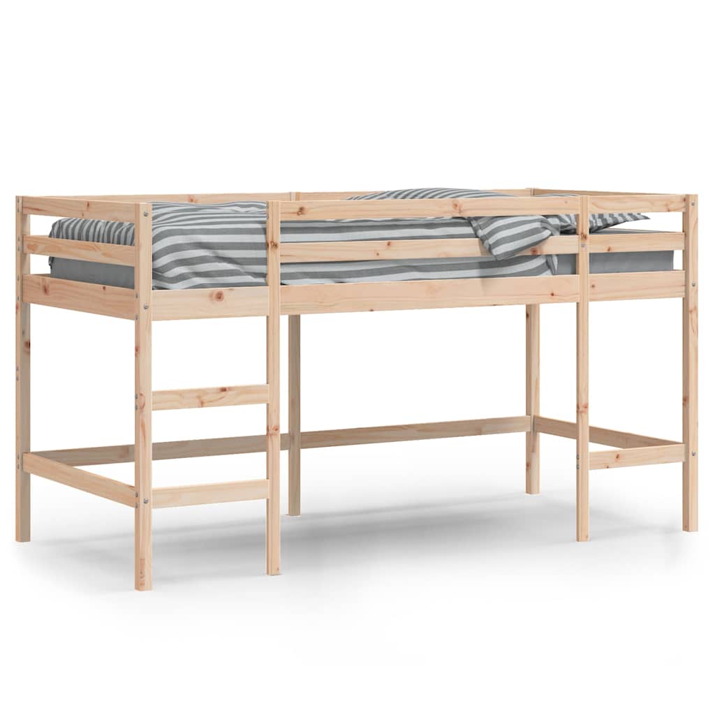 Kinderhochbett mit Leiter 90x190 cm Massivholz Kiefer