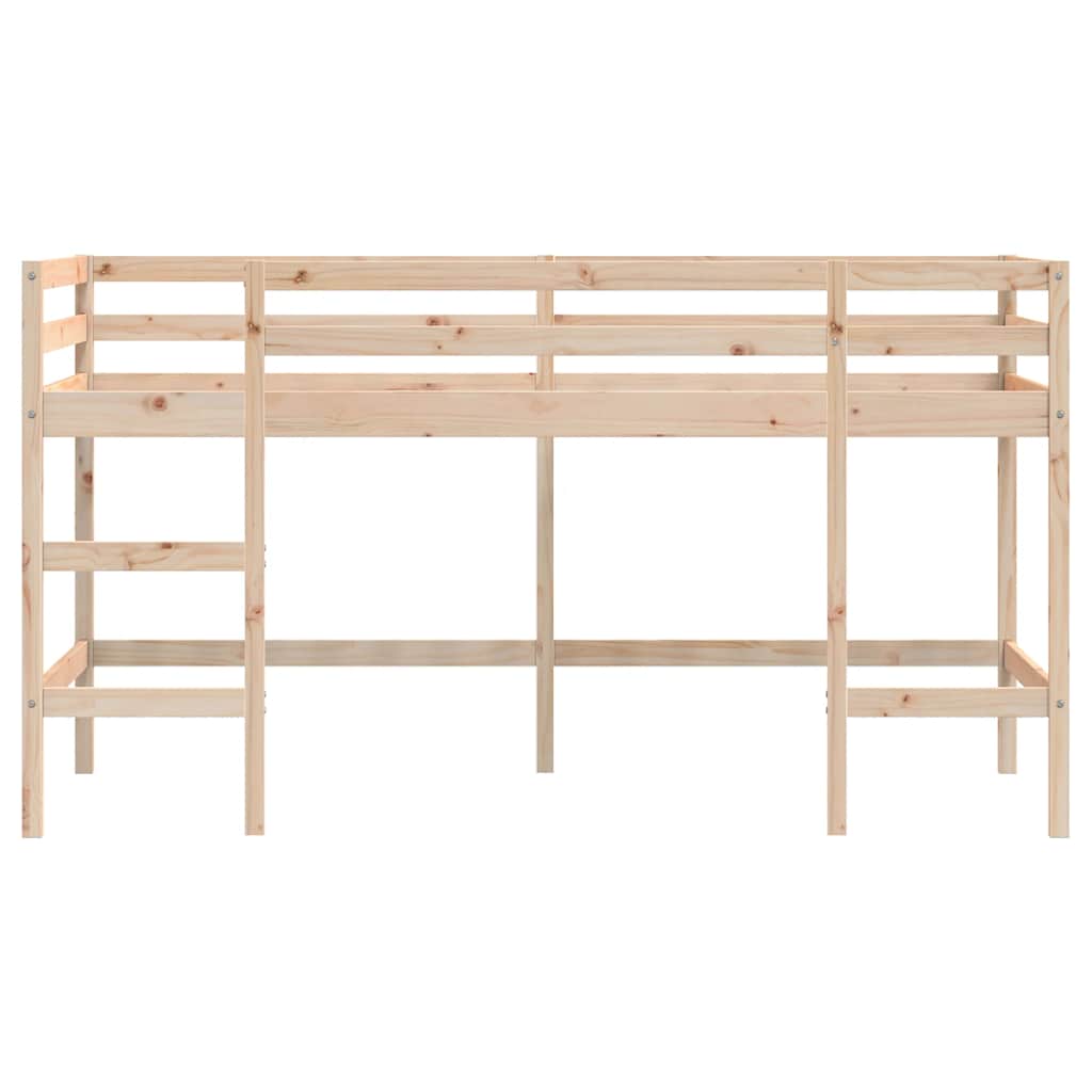 Kinderhochbett mit Leiter 90x190 cm Massivholz Kiefer
