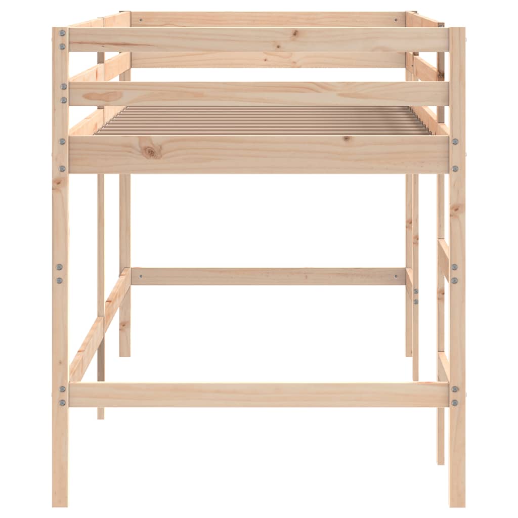 Kinderhochbett mit Leiter 90x190 cm Massivholz Kiefer