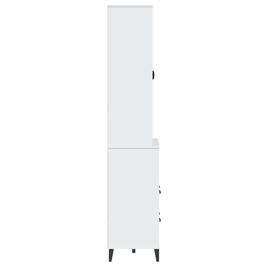 Highboard VIKEN Weiß 80x40x200 cm Massivholz Kiefer