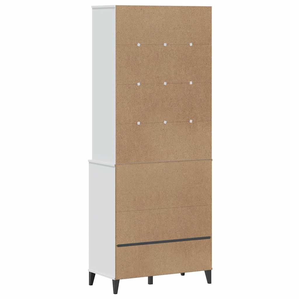Highboard VIKEN Weiß 80x40x200 cm Massivholz Kiefer