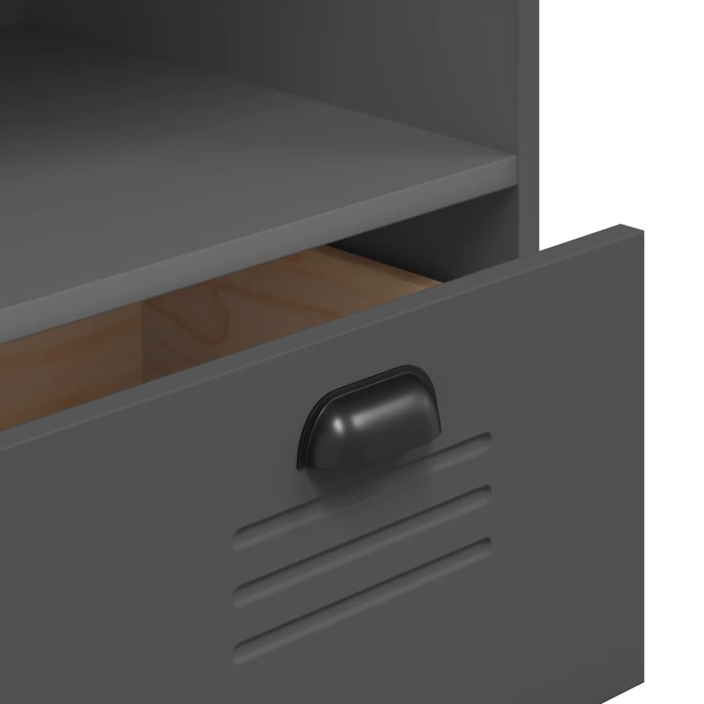 Highboard VIKEN Anthrazit 80x40x200 cm Massivholz Kiefer