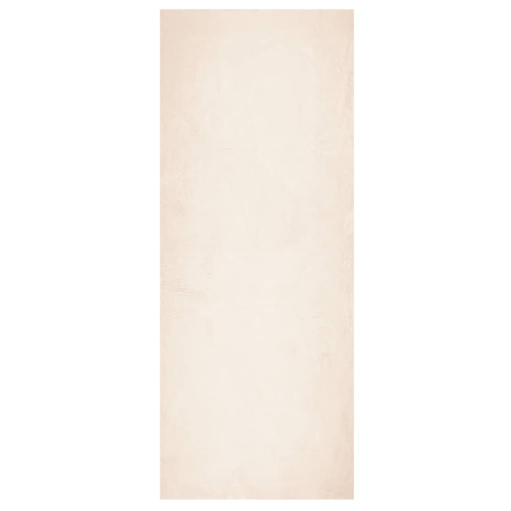 Teppich HUARTE Kurzflor Weich und Waschbar Beige 80x200 cm
