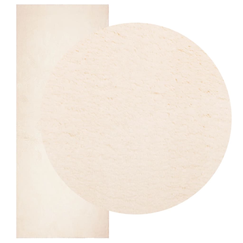 Teppich HUARTE Kurzflor Weich und Waschbar Beige 80x200 cm