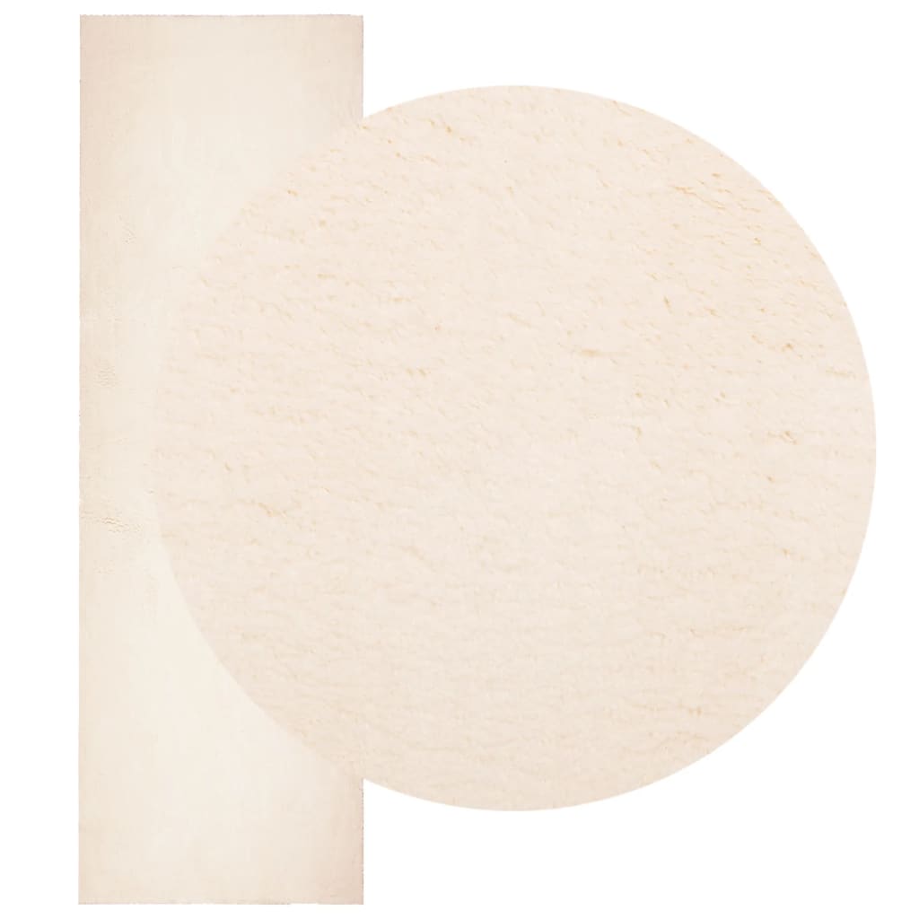 Teppich HUARTE Kurzflor Weich und Waschbar Beige 80x250 cm