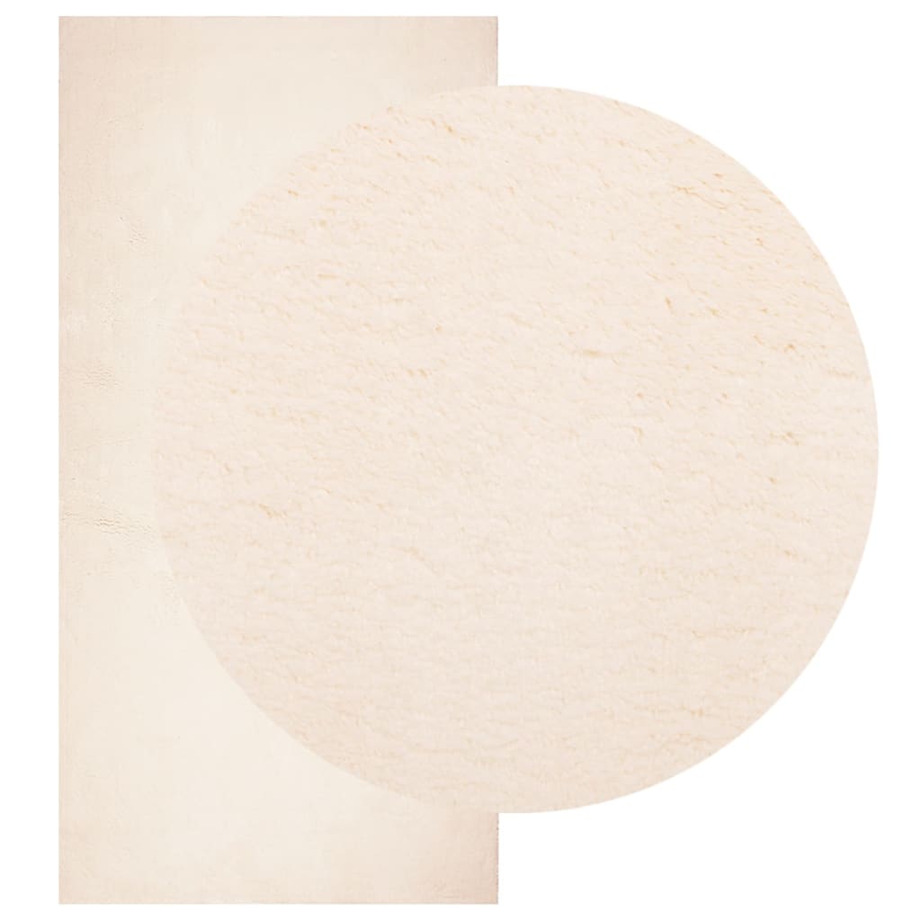 Teppich HUARTE Kurzflor Weich und Waschbar Beige 100x200 cm