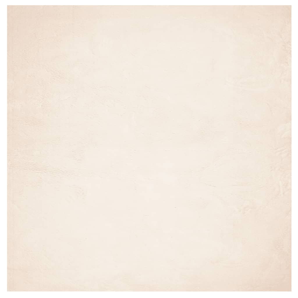 Teppich HUARTE Kurzflor Weich und Waschbar Beige 120x120 cm
