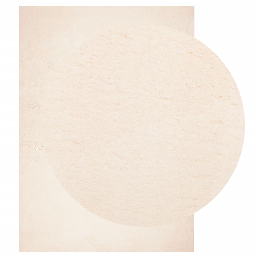 Teppich HUARTE Kurzflor Weich und Waschbar Beige 160x230 cm