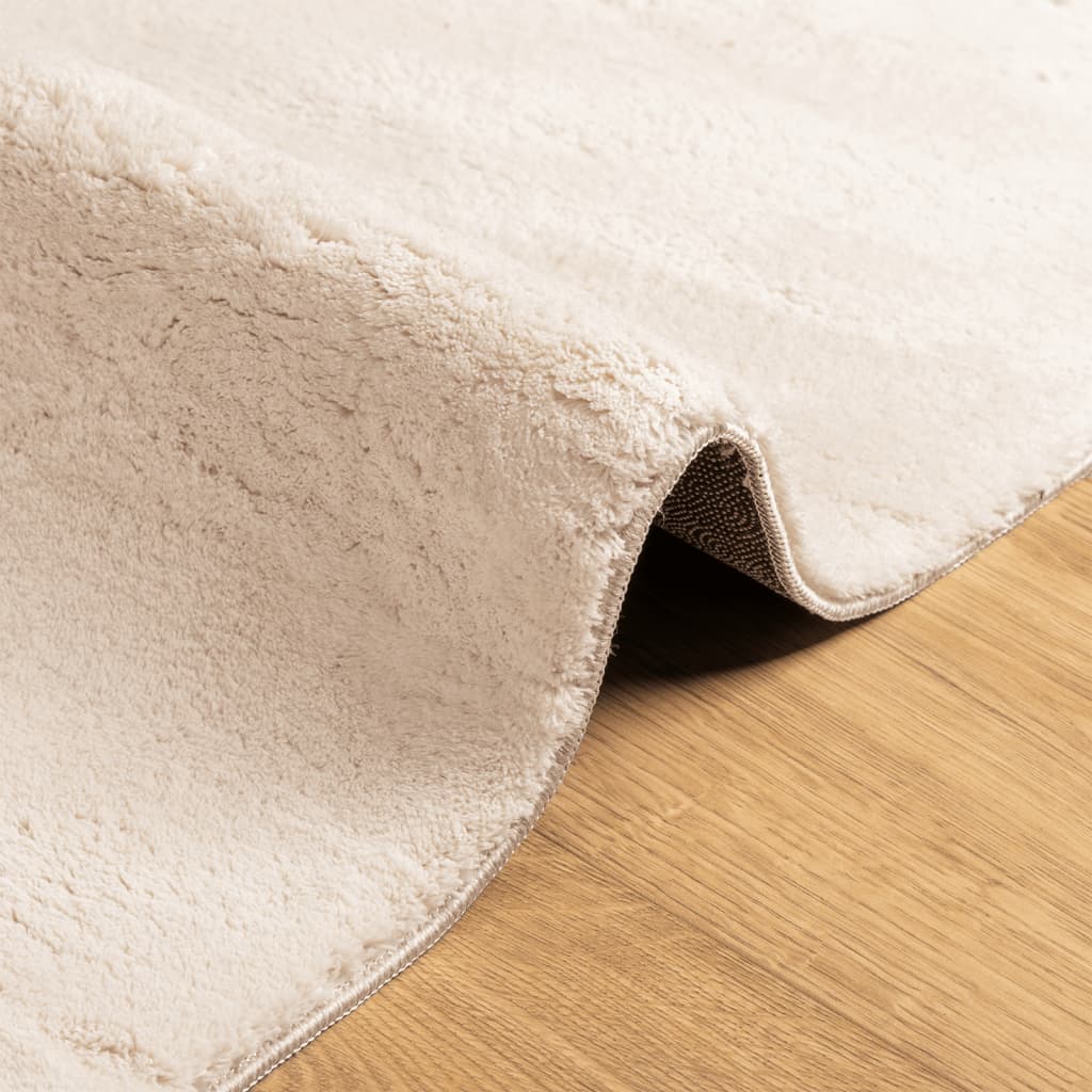 Teppich HUARTE Kurzflor Weich und Waschbar Beige 200x280 cm