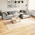 Teppich HUARTE Kurzflor Weich und Waschbar Beige 200x280 cm