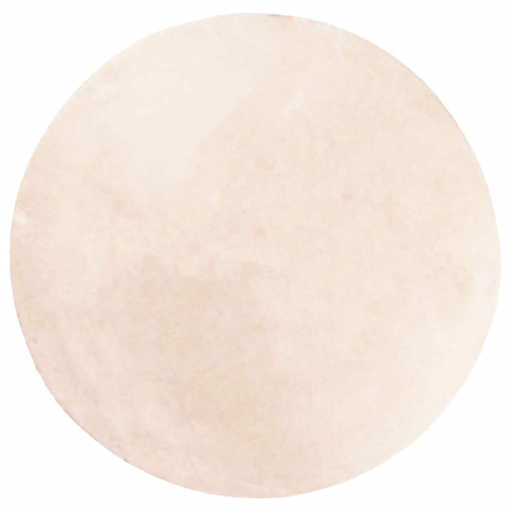 Teppich HUARTE Kurzflor Weich und Waschbar Beige Ø 200 cm